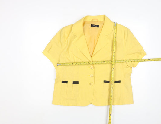 Womens UK Size 16 Alexara Yellow Basic Jacket