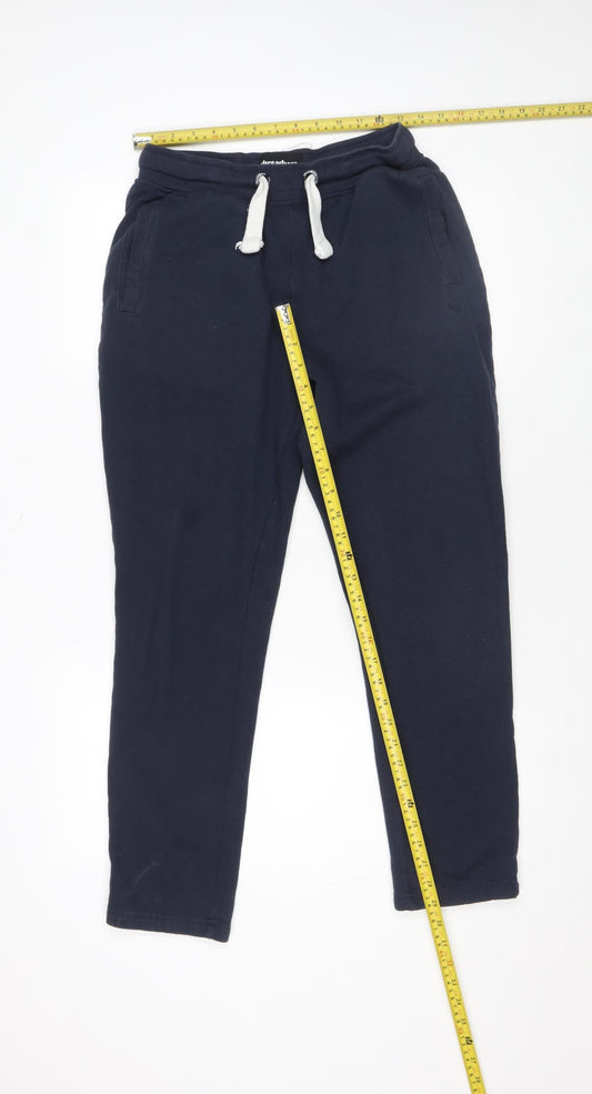 Threadbare Men's Blue Fleece Jogger Trousers Size S Regular Fit