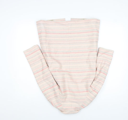 Jigsaw Junior Girls Beige Striped Mid-Length Coat 8 Years Cotton Blend