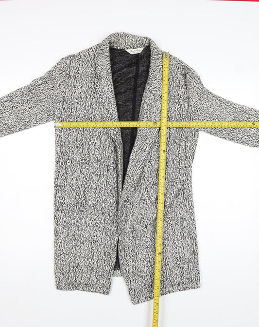 Miss Selfridge Women’s Black & White Tweed Coatigan Size 10 Longline Jacket