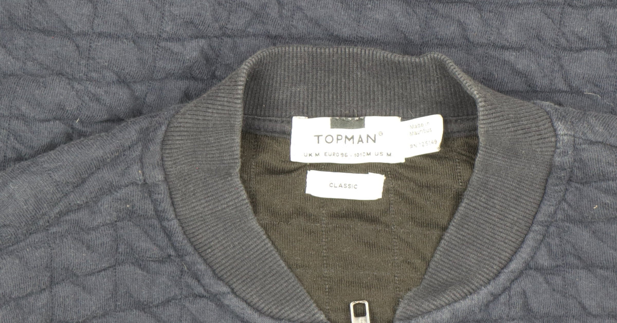 Mens UK Size M Topman Blue Bomber Jacket