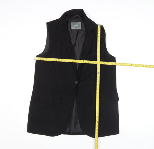 George Women's Black Size 12 Sleeveless Tunic Blouse