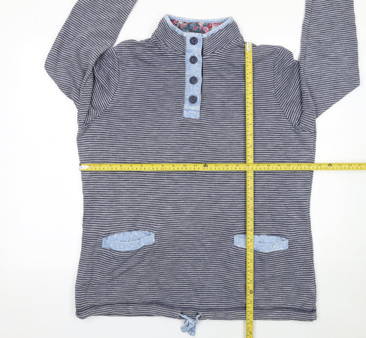 Womens UK Size L Marks and Spencer Blue Henley Sweatshirt