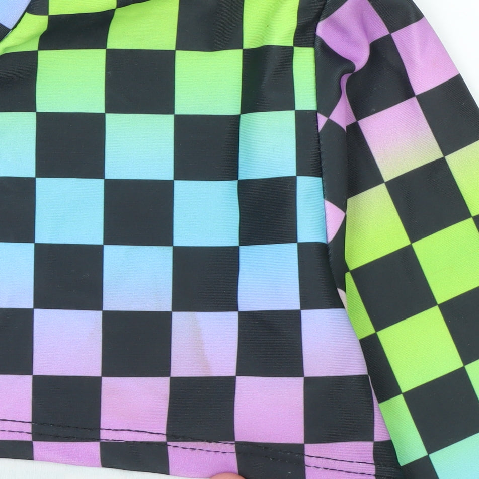 Womens UK Size M GoGuy Clothing Multicoloured Cropped T-Shirt