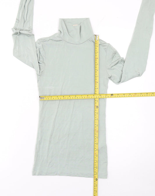 Womens UK Size 6 H&M Green Basic T-Shirt