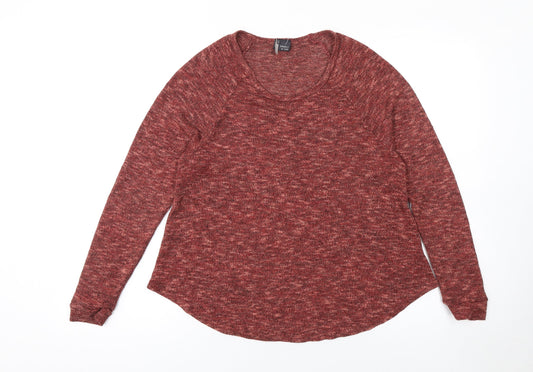 Womens UK Size S Sparkle & Fade Red Pullover Jumper