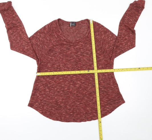 Womens UK Size S Sparkle & Fade Red Pullover Jumper