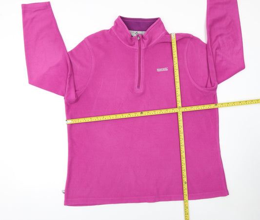 Regatta Women Pink Fleece 1/4 Zip Pullover Sweatshirt UK22