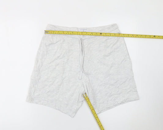 Primark Men's Light Grey Pyjama Sleep Shorts M Cotton Blend Lounge