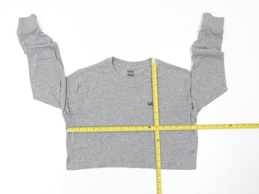 Womens UK Size M VANS Grey Cropped T-Shirt