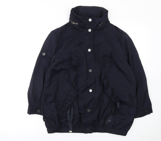 Womens UK Size 12 Betty Jackson Black Blue Anorak Coat