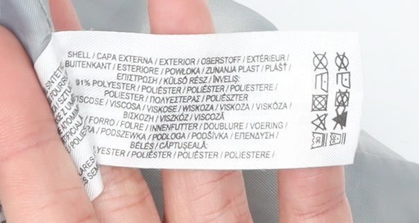 Primark Women’s Grey Parka Coat Size 12 Hooded Faux Fur Trim Winter