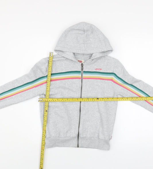 Levi's Girls Grey Rainbow Stripe Hoodie Track Jacket 14 Years