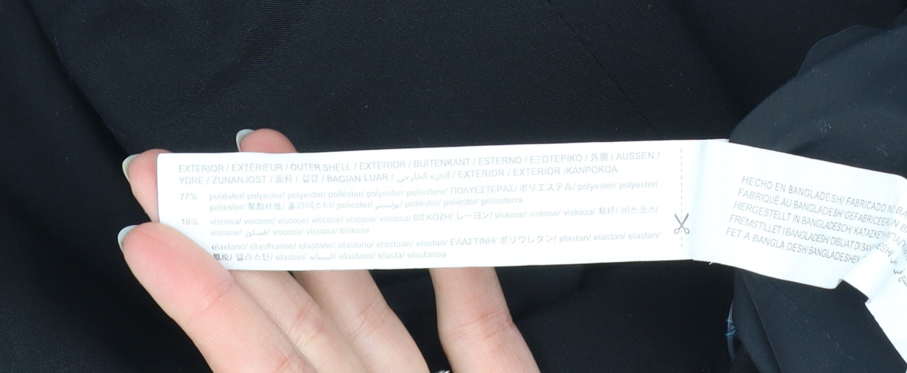 Bershka Womens Black Regular Fit Single-Breasted Blazer M