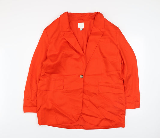 Womens UK Size 14 H&M Orange Basic Jacket
