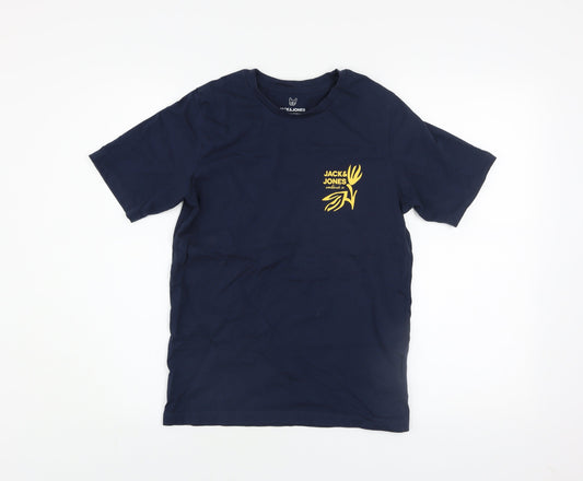 Boys UK Size 164 JACK & JONES Blue Basic T-Shirt