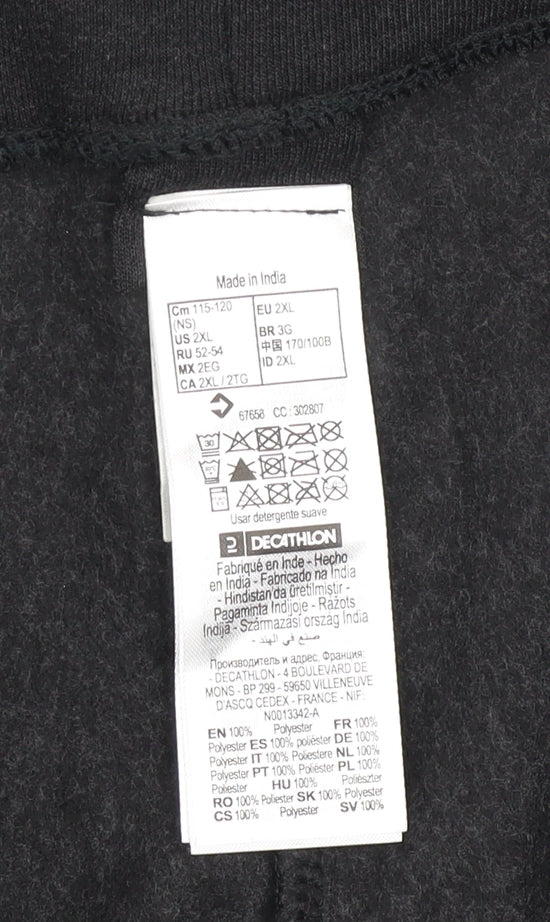 Womens UK Size 2XL Wedze Regular Fit Leggings Black Leggings