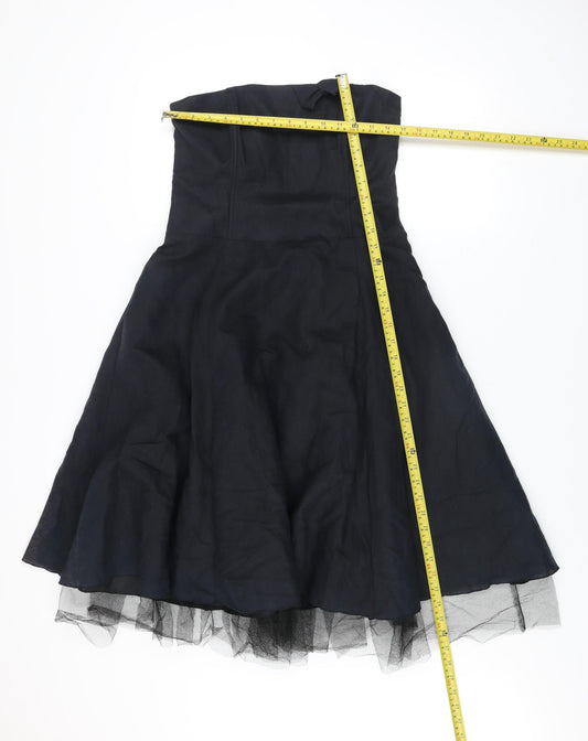 Marks and Spencer Per Una Women's Black Strapless Fit & Flare Dress Size 12
