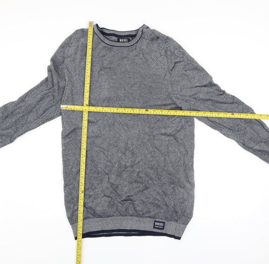 Diesel Men’s Blue Cotton Knit Crew Neck Jumper Size L