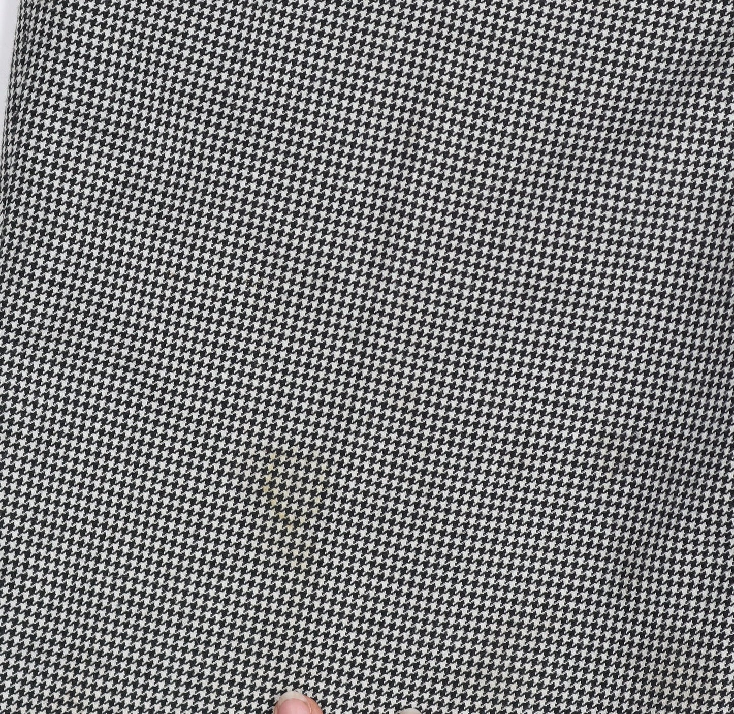 Cotswold Collections Womens Black Houndstooth Wool Blend Pleated Trousers Size 12