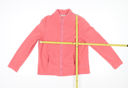 Tu Women Pink Fleece Full Zip Sweatshirt Size 12