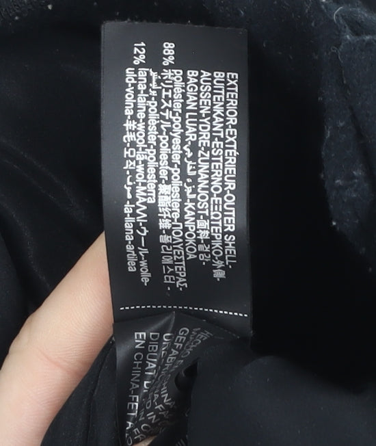 Zara Girls Black Varsity Jacket 6 Years Wool Blend Lined Button-Up