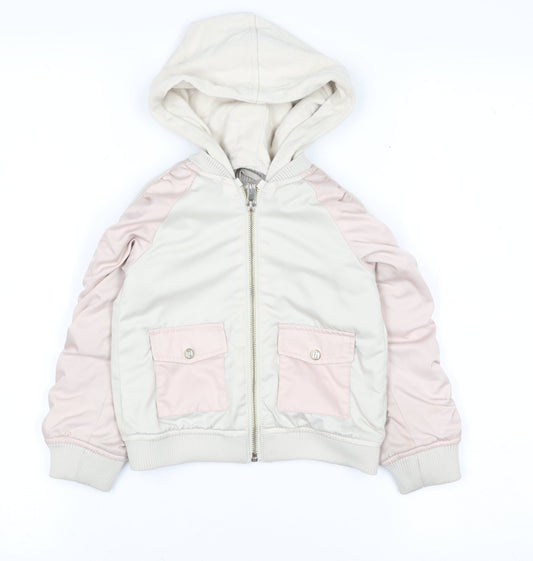 Girls UK Size 2-3 Years River Island Ivory Bomber Jacket