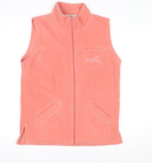 Additional front view of Country Rose women’s pink fleece waistcoat, size M, 14-16 bodywarmer