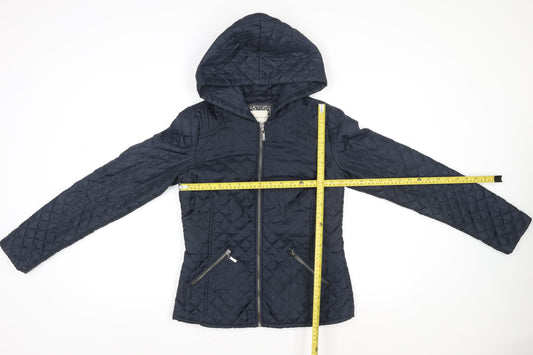 New Look Women's Blue Quilted Hooded Jacket Size 10