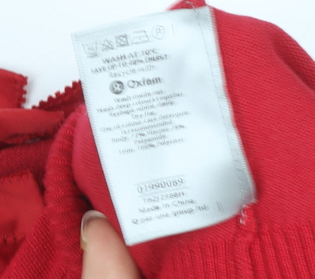 Womens UK Size 12 Marks and Spencer Red Tunic Blouse
