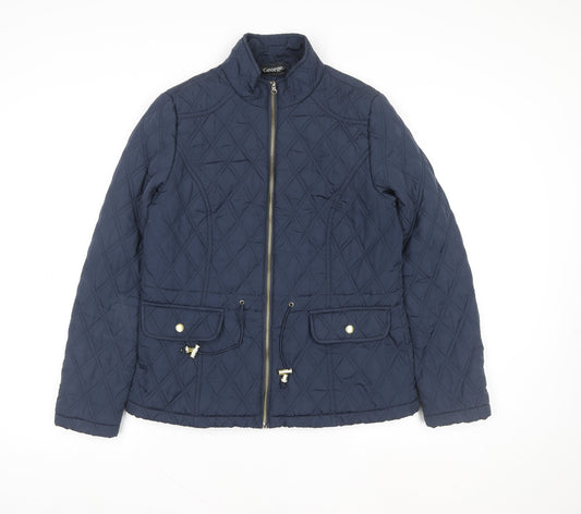 Womens UK Size 12 George Blue Quilted Coat