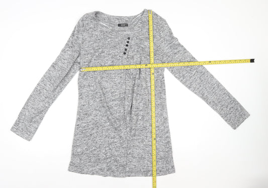 Quiz Women’s Grey Long Sleeve Jersey Top Size 12 Classic Style