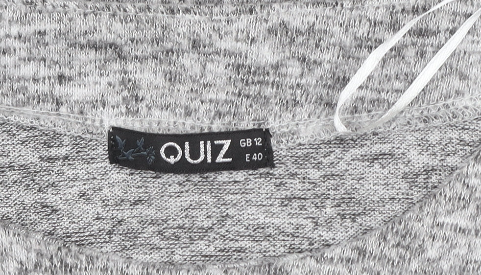 Womens UK Size 12 Quiz Grey Jersey T-Shirt