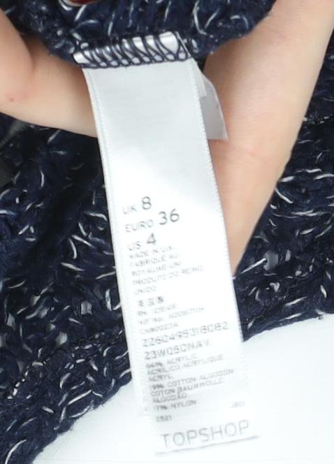 Womens UK Size 8 Topshop Blue Basic Blouse