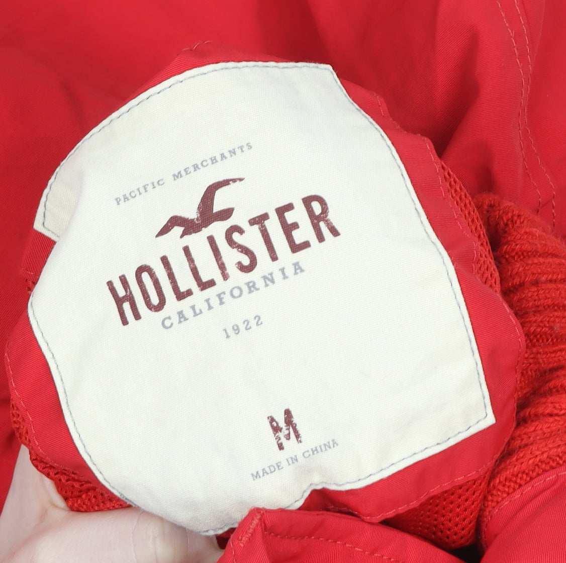 Mens UK Size M Hollister Red Puffer Jacket