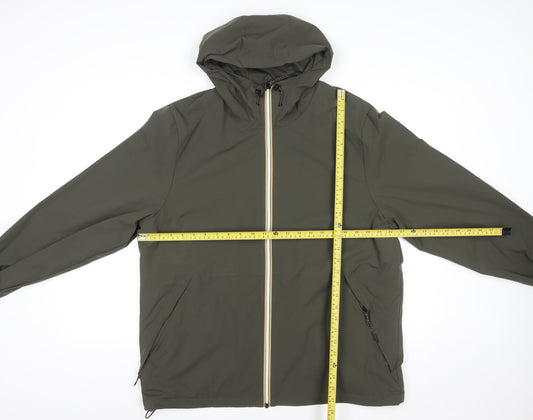 F&F Men's Green Hooded Softshell Rain Jacket L 42in Polyester