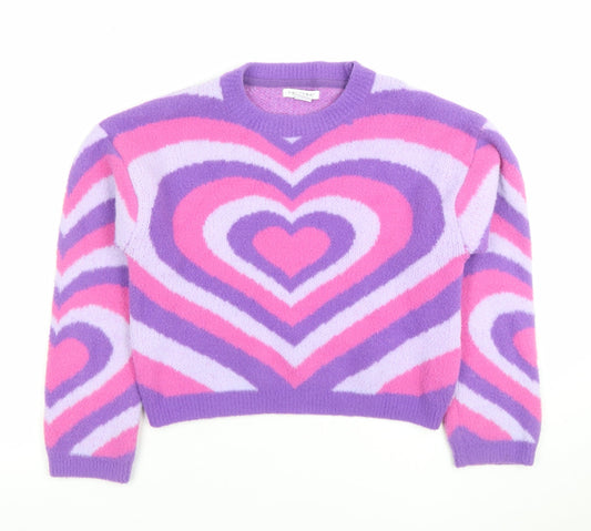 Girls UK Size 9-10 Years Primark Purple Pullover Jumper