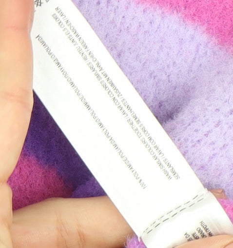 Primark Girls Purple Pink Heart Print Pullover Jumper 9-10 Years