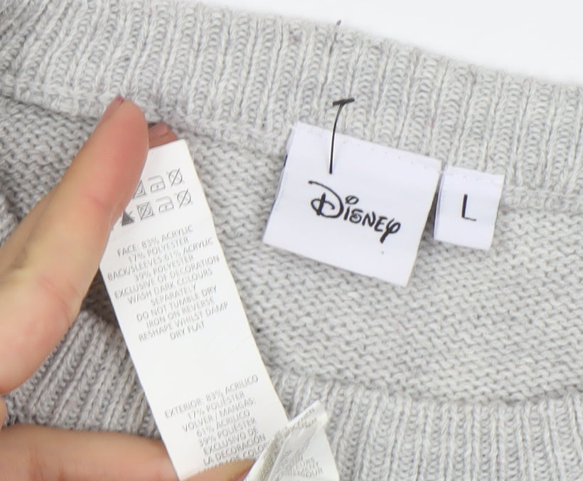 Womens UK Size L Disney Grey Pullover Jumper