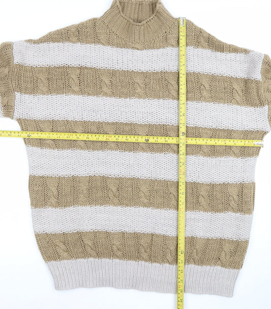 Womens UK Size S PRETTYLITTLETHING Beige Pullover Jumper
