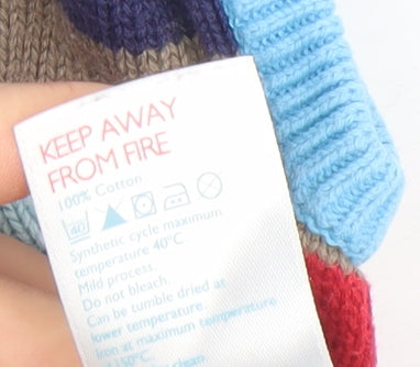 John Lewis Baby Multicoloured Striped Knit Cotton Sleeveless V-Neck Jumper 9-12 Months