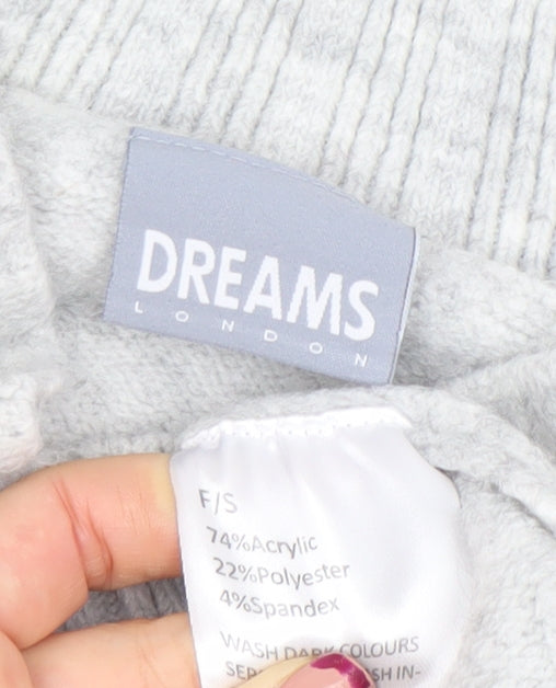 Womens UK Size One Size Dreams London Grey Pullover Jumper