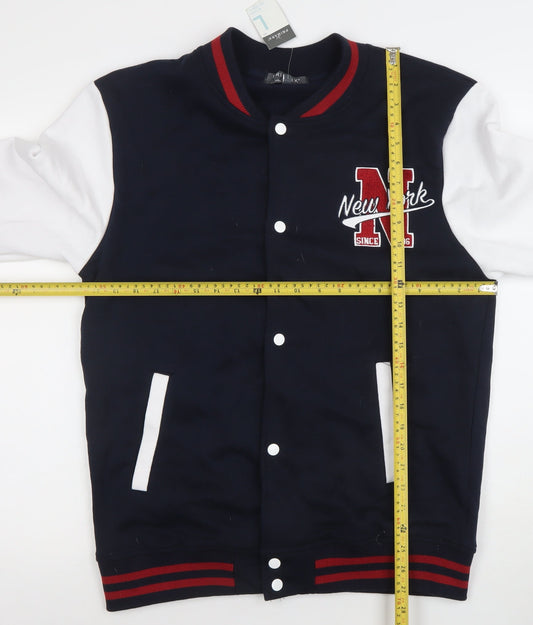 Primark Men's Blue Varsity Jacket Large New York College Style