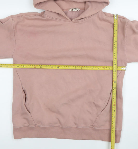H&M Women’s Pink Pullover Hoodie Size 8 Cotton Blend Casual