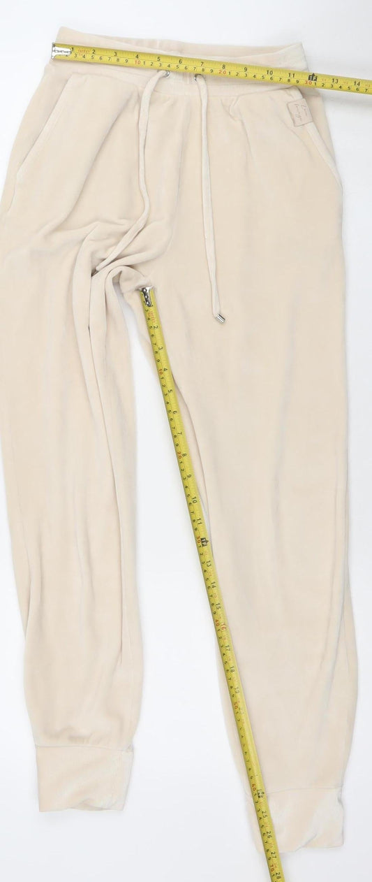 George Women’s Beige Velour Jogger Trousers Size 4-6