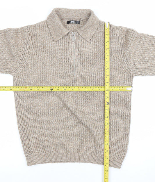 Boys UK Size 11 Years NEXT Beige Pullover Jumper
