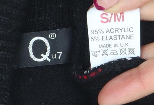 Womens UK Size S Q7 Black Cardigan Jumper