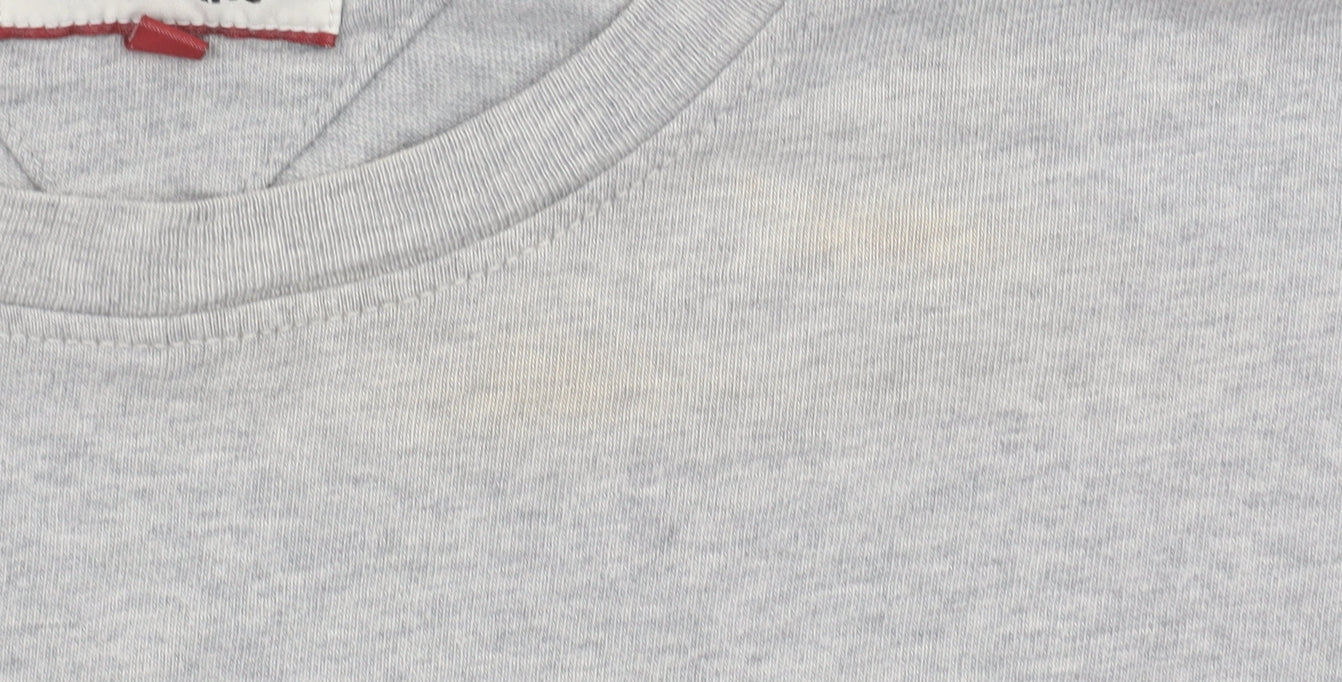 Tommy Jeans Men’s Grey Long Sleeve Cotton Crew Neck T-Shirt M