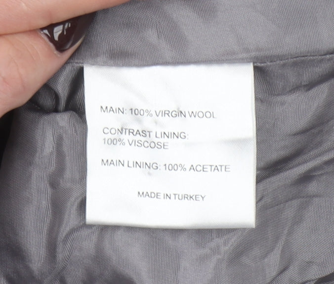 Whistles Womens Grey Wool Belted Blazer Jacket UK 12