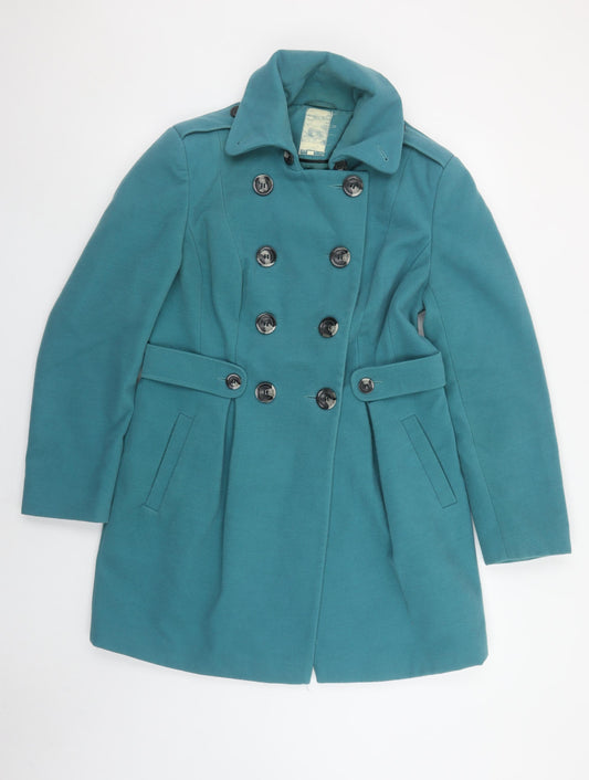 Womens UK Size 14 NEXT Green Pea Coat